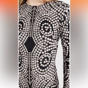 Norma Kamali Women's Long Sleeve Crew Fishtail Dress